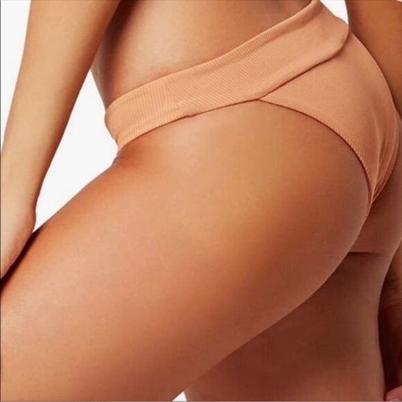 New L*Space Veronica Women’s Chestnut Ribbed Foldover Bikini Bottom Classic Sz L - Picture 7 of 9